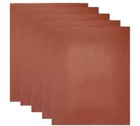 CALFOVERA 5PCS 32 x 26CM Engraving PU Leather Pieces Blank Laserable Engrave Leatherette Sheets with Heat Press Adhesive Backing for Iron-On Hats Jacket Art Craft (Saddle Brown)