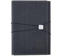 CALFOVERA 6 Ring Tri-fold Refillable PU Leather Planner Notebook Soft Cover Loose Leaf Diary Binder Travel Journal Writing Notebook Notepad Folder Cover with Divider for Meeting Fill Paper(Black)