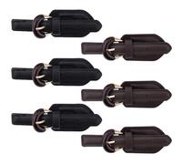 CALFOVERA 6PCS 2 Colors PU Leather Sew On Toggles Closures Black Brown Leather Bag Roller Snap Buckles Coat Decorative Buttons Cloak Clasp Fasteners Replacement for Purse Jacket DIY Craft