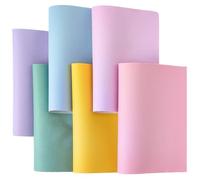 CALFOVERA 6PCS 21 x 15CM Solid Color PU Leather Sheets 6 Colors A5 Soft Waterproof Leather Rolls Synthetic Vinyl Fabric Leatherette Set for DIY Crafts Making Sewing Decorations