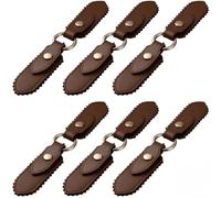 CALFOVERA 6PCS PU Leather Cloak Clasp Fasteners Sew On Toggles Closures Brown Leather Bag Roller Snap Buckles Coat Dress Waistband Decorative Buttons Replacement for Purse Jacket DIY Craft