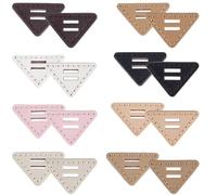 CALFOVERA 8 Colors 16PCS Triangle Faux Leather Covered Sewing Buttons 36 x 54mm Aluminum Craft Pu Leather Replacement Sew On Buttons for Upholstery Knitting DIY Handcraft Decoration