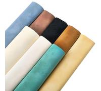 CALFOVERA 8 Colors 33 x 20cm Suede PU Leather Sheets for Crafts Soft Leather Rolls Frosted Synthetic Waterproof Colorful Microfiber Fabrics for DIY Projects Handbags Bows Hair Accessories