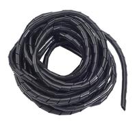 CALFOVERA 8m x 10mm PE Tangle-Stopped Wire Sleeve Organizer Spiral Cable Wrap Black Plastic Cord Cover Electrical Winding Bundle Management Hose Protector for PC TV Computer Power Video Cords