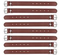 CALFOVERA 8PCS 22 x 2CM PU Leather Bicycle Storage Basket Strap Adjustable Front Handlebar Fastening Belt Detachable Basket Cargo Stringup Strap for Cycling Beach Cruiser Bike Decor(Camel)
