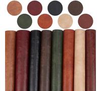 CALFOVERA 8PCS 30 x 21cm Distressed Synthetic PU Leather Sheet Soft Crazy Horse Microfiber Vinyl Roll Leather Upholstery Textured Fabric for Purses Jewlery Making Home Decoration