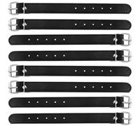 CALFOVERA 8PCS Adjustable Bicycle Handlebars Stringup Belt 22 x 2CM PU Leather Front Container Fastening Strap Adjustable Bike Storage Basket Cargo Belts for Cycling Beach Cruiser Bike Decor(Black)