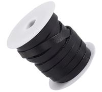 CALFOVERA 9.14M Genuine Leather Flat Cord for Jewelry Making 10MM Black Real Leather Thin Strap Strip String Lace Cording Rope Spool Braiding Strip Thread for Crafting Necklace Bracelets Belts