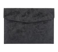 CALFOVERA A4 PU Leather File Holder Document Folder Black Thin Waterproof Portfolio Filing Envelope Oragnizer Pocket Storage Case with Snap Closure for Receipt Contract Stationery Tablet