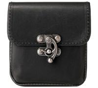 CALFOVERA Black Belt Pouch Waist Bag Fanny Side Pack Medieval Vintage Leather Pocket Holder Holster Carry Belt Purse Wallet Casual Hiking Festival Renaissance Faire Costume Props for LARP Ren Faire