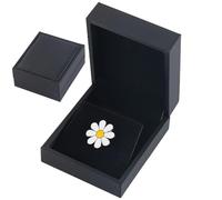 CALFOVERA Black Lapel Pin Boxes PU Leather Single Badge Challenge Coin Medal Award Displays Storage Organizer Holders Rectangle Box for All Sports Winners Military Awards Runners Collectors