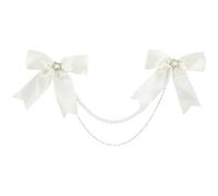 CALFOVERA Bowknot Rhinestone Purse Handle Pendant Cute Star Bag Chain Decorative Pearl Chains Ita Pearl Bow Bag Charm With Clip DIY Accessories for Handbag Purse Wallet Decoration