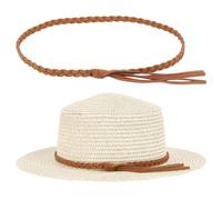 CALFOVERA Braided PU Leather Cowboy Hat Bands for Men Women Ethnic Western Woven Rural Hatbands 58cm Adjustable Saddle Brown Hats Rope Belt with Leather Tassel for Cowboy Clothing Costum