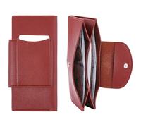 CALFOVERA Brown PU Leather Cash Wallet Envelope All in One Long Bifold 2 Tier Reusable Budget Money Envelopes Organizer Wallets for Carrying Cash Stuffing Credit Card Business Cards Travel
