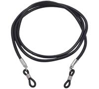 CALFOVERA Cowhide Eye Glasses Holder Around Neck Strap Universal Glasses Lanyard String Genuine Leather Eyewear Retainer Cord Eyeglass Holder Chain for Men Women Sunglass(Black)