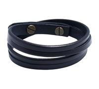 CALFOVERA Cowhide Leather Boho Multi Wrap Bracelet Vintage Stackable Cuff Wristband Punk Wristlet Bangle Adjustable Genuine Leather Western Layered Bracelets for Men Women Handmade Jewelry(Black)