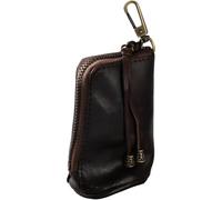 CALFOVERA Cowhide Leather Mini Medieval Purse Keychain Middle Age Genuine Leather Zipper Coin Holder Pouch Handmade Travel Change Organizer Wallet Vintage Storage Bag for Halloween Men Women (Coffee)