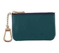CALFOVERA Dark Green PU Leather Coin Purse with Golden Clasp Small Change Purse Keychain Portable Leather Card Holder Key Chain Wallet Zipper Pouch Pocket for Women Men Receipts Holding Daily Use