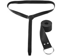 CALFOVERA Halloween Medieval PU Leather Belt 4.1cm Wide Vintage Knight Waist Band Renaissance Black Viking Leather Waistband Adjustable Strap with O Ring Closure for Men Women Ren Faire Costume