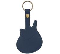 CALFOVERA Handmade Guitar Picks Storage Key Fob PU Leather Guitar Picks Case Keychain Portable Cowhide Plectrums Bag Holder with Keyring for Guitarist Musicians Instrument Gifts (Dark Blue)