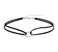 CALFOVERA Karma Faux Suede Layered Collar Chain Adjustable PU Leather Necklaces Jewelry Classic Choker Velvet Gothic Silver Circle Choker Necklace Cord with Extender for Women Boho Summer Decor(Black)