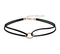 CALFOVERA Karma Faux Suede Layered Collar Chain Gothic Gold Circle Choker Necklace Cord Black Adjustable PU Leather Necklaces Jewelry Classic Chokers with Extender for Women Boho Summer Decor