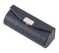 CALFOVERA Leather Lipstick Case Holder with Mirror PU Leather Rectangle Makeup Travel Cases Cosmetic Storage Lip Balm Organizer Bag Containers for Purse Wallet Lipstick Travel Black 9x3.7x3.4cm