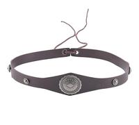 CALFOVERA Medieval PU Leather Headpiece Vintage Retro Heamband Headpiece Adjustable Renaissance Viking Leather Head Hair Band Headdress Helmet for Cosplay Halloween Costume Accessories(Dark Brown)