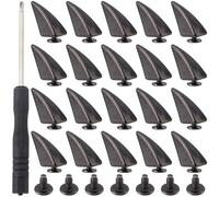 CALFOVERA Metal Horn Cone Punk Spikes Studs Kit Dragon Claw Spikes Screwback Rivets Alloy Buckle Back Buttons Decorative Rivets for Clothing Shoes Bags Belt Hat Leather Crafting(Black)