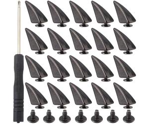 CALFOVERA Metal Horn Cone Punk Spikes Studs Kit Dragon Claw Spikes Screwback Rivets Alloy Buckle Back Buttons Decorative Rivets for Clothing Shoes Bags Belt Hat Leather Crafting(Black)