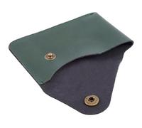 CALFOVERA PU Leather Card Holder with Snap Closure Handmade Slim Coin Pouch Wallet Compact Front Pocket RFID Blocking Credit Card Case Snap Botton Change Purse for Men Women Money Organizer(Green)