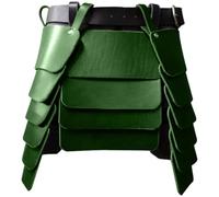 CALFOVERA Retro Three-Sided Thigh Armor PU Leather Mercenary Knights Skirt with Wide Buckle Belt Medieval Viking Wide Waist Belt Armor Skirt for LARP Cosplay Costume Make-up Party (Green)