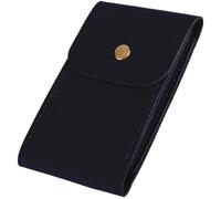 CALFOVERA Single Deck PU Leather Playing Card Holder Black Leather Playing Card Case Box Pouch Multipurpose Compatible Wallet with Snap Button for Poker Bridge Board Games Travel Accessory