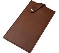 CALFOVERA Universal PU Leather Meat Cleaver Edge Guard Waterproof Wide Butcher Scissors Sheath Dark Brown Durable Leather Chef Scissors Cover Sleeve Protector Case Holder with Snap for Kitchen