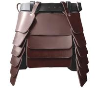 CALFOVERA Viking Wide Waist Belt Armor Mercenary Knights Skirt Medieval Retro Three-Sided Thigh Armor Skirt PU Leather with Wide Buckle Belt for LARP Cosplay Costume Make-up Party(Chocolate)