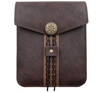 CALFOVERA Vintage PU Leather Waist Bag Retro Late Medieval Leather Belt Pouch Portable Viking Brown Side Pack Waist Bag Renaissance Accessories for SCA LARP Reenactment & Ren Faire Halloween Costume