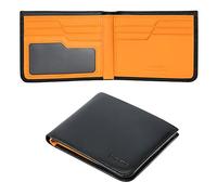 Calfskin Slim Wallets For Men RFID Blocking Leather Front Pocket Mens Minimalist Wallet Bifold Easy Access Ladder Card Slots, Black, S, Calfskin Slim Wallet for Men
