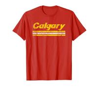 Calgary Canada Retro Vintage Weathered Stripe Throwback T-Shirt