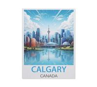 Calgary Canada Vintage Travel Poster，Puzzle 1000 Piece Jigsaw Puzzles for Adults, Classic Puzzle Difficult Puzzle for Kids Teenagers Educational Game Toys Gift for Home Travel（50x70cm）-AJ52