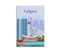 Calgary Canada Vintage Travel Poster Wall Art Bedroom Prints Home Decor Hanging Picture Canvas 08x12inch(20x30cm)
