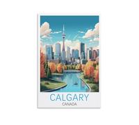 Calgary Canada Vintage Travel Posters 08x12inch(20x30cm) Canvas Print for Living Room, Bedroom, Dorm, Home, Office Wall Decoration