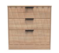 Calgary Ready Assembled 3 Drawer Deep Chest in Bardolino Oak - Welcome Furniture | TJ Hughes