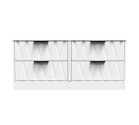Calgary Ready Assembled 4 Drawer Bed Box in White Matt - Welcome Furniture | TJ Hughes