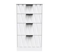 Calgary Ready Assembled 4 Drawer Deep Midi Chest in White Matt - Welcome Furniture | TJ Hughes
