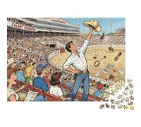 Calgary Stampede Rodeo Hat Toss Wooden Jigsaw Puzzle Waterproof 1000 Piece Puzzles for Adults Challenging And Brainteasing Home Decoration