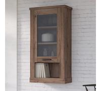 calgary wooden display cabinet wall with 1 door in tabak oak
