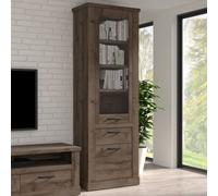 calgary wooden display cabinet with 2 doors in tabak oak