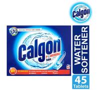 Calgon 4-in-1 Washing Machine Cleaner and Water Softener Tablets, 45 Count | Removes Limescale, Residue, Dirt, Rust & Malodours | Deep Clean | L Pack Size