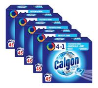 Calgon 4-in-1 Powerball Tabs Water Softener, 5 Packs of 45 Tablets (Total 225 Tablets), Limescale and Residue Protection