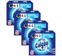 Calgon 4-in-1 Washing Machine Cleaner and Water Softener Tablets, 45 Count, Pack of 4 | Removes Limescale, Residue, Dirt, Rust & Malodours | Deep Clean | L Pack Size